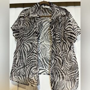 Chic Zebra Print Sheer Top